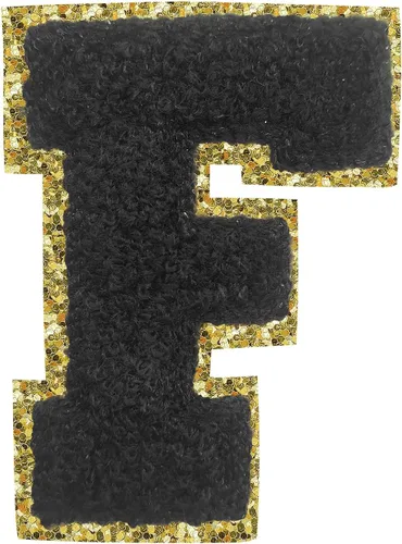 Miniatura 166 de SPRT - Parches de letras de chenilla universitaria con purpurina, parche de letras blancas para planchar con letras del alfabeto para disfraz