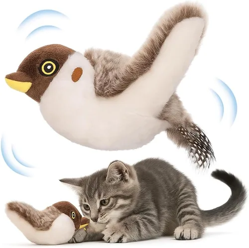 Miniatura 9 de Juguete interactivo de pingüino para gatos, juguete recargable con alas aleteadas con hierba gatera, alas de batir automáticas, divertido juguete