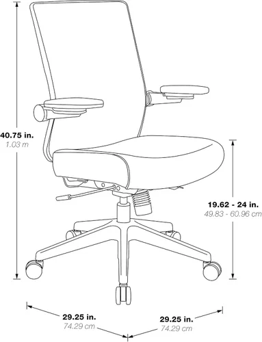 Miniatura 3 de Space Seating Serie 867 Silla de gerente ajustable con respaldo de malla transpirable, soporte lumbar y brazos abatibles acolchados, asiento de tela