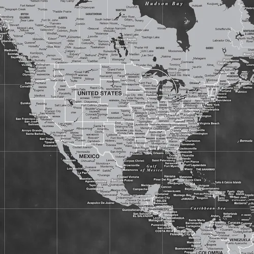 Miniatura 7 de HolyCowCanvas Personalizado Mapa Mundial con Alfileres Gris en Lienzo, 3 Tamaños, Marca Viajes, Tablero de Mapa Mundial con Alfileres, Mejor Regalo