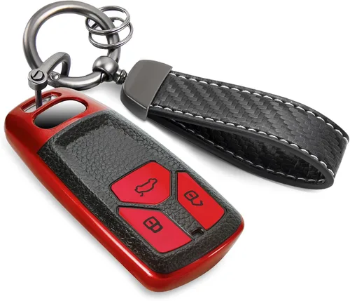 Miniatura 33 de Funda para llavero Nissan con llavero de cuerda trenzada de metal de lujo, funda suave mejorada para llave Nissan (solo 3 botones)