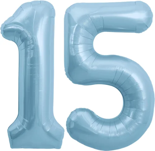 Miniatura 160 de TONIFUL 40 Inch Pastel Blue Number 8 Foil Balloons Large Mylar Foil Digital 8 Balloons for 8th Birthday, Gender Neutral Party, Baby Shower, Oro rosa