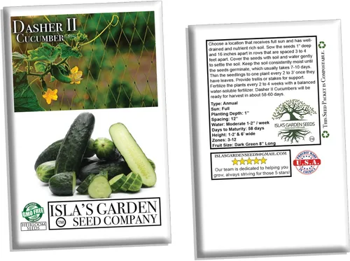 Miniatura 4 de Dasher II - Semillas híbridas de pepino para plantar, más de 25 semillas por paquete, semillas de jardín de Isla (semillas de jardín de Isla)