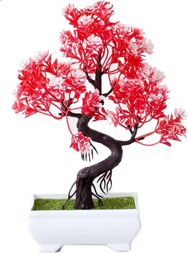 Miniatura 3 de HASMI Plantas falsas plantas artificiales, plantas de árbol bonsái, flores falsas, adornos en maceta para decoración del hogar, decoración de A-06