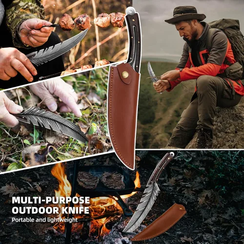 Miniatura 3 de Cuchillos de chef profesionales, cuchillo de deshuesado de plumas afiladas con vaina, cuchillo de chef de acero de alto carbono, cuchillo