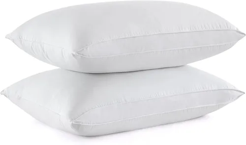 Miniatura 10 de puredown® Almohadas de Plumas y Plumón de Ganso para Dormir, Almohadas de Cama Suaves para Dormir con Funda de Algodón 100%, Juego de 2, Tamaño King