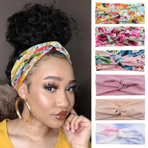 Miniatura 32 de XTREND 6 piezas de diademas para mujer, bandas elásticas cruzadas torcidas, diademas para yoga, entrenamiento, antideslizantes, suaves