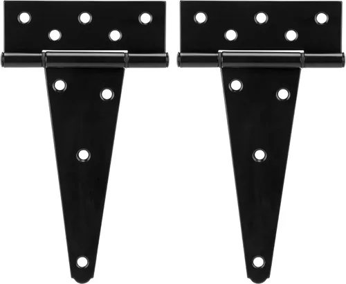 Miniatura 11 de HILLMASTER Bisagras de puerta de cobertizo con correa en T de 12 pulgadas resistentes Bisagras de correa de puerta Bisagra en T negra Herraje