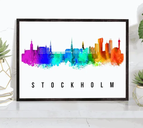 Miniatura 18 de Póster de Kazan Skyline Russia, pintura de paisaje urbano de Kazán, póster de Rusia, impresión de paisaje urbano de Kazán y monumentos, arte