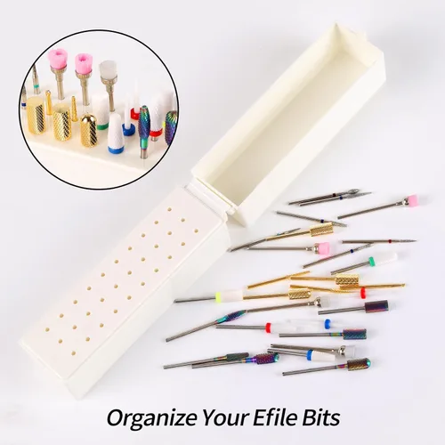 Miniatura 3 de Soporte para brocas de uñas, 30 agujeros, a prueba de polvo, organizador de brocas, contenedor para brocas de uñas acrílicas, herramientas