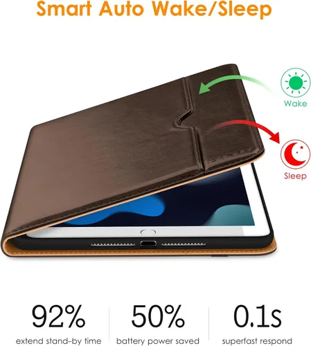 Miniatura 7 de DTTO para iPad de 9ª/8ª/7ª generación de 10.2 pulgadas 2021/2020/2019, funda tipo cartera de negocios de cuero premium con soporte para Apple Pencil