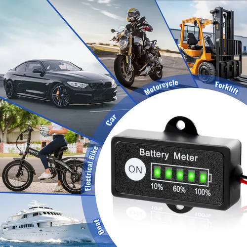 Miniatura 6 de Medidor de batería de 12 V, indicador de batería de plomo-ácido, medidor de combustible, monitor y probador para motocicleta, carritos de golf