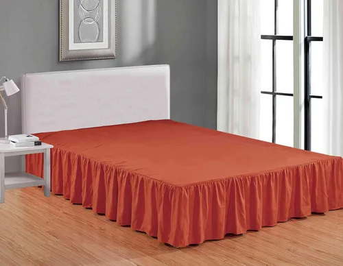 Miniatura 11 de Rodapié de tela de lujo de calidad de hotel para dormitorio, resistente al polvo, a las arrugas y a la decoloración, falda de cama de 14 pulgadas