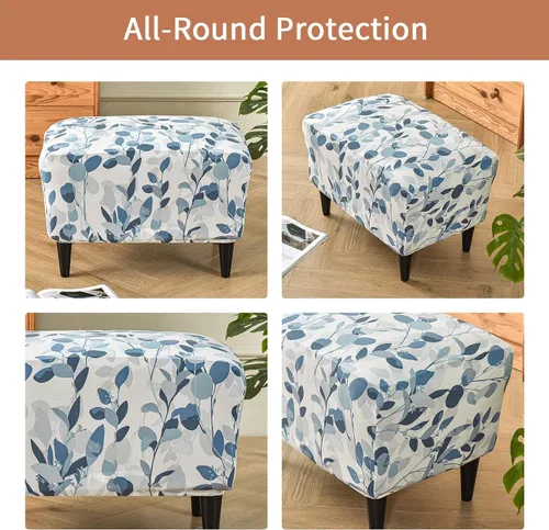 Miniatura 3 de Eco-Ancheng Funda elástica para silla, funda otomana rectangular de almacenamiento, funda otomana para reposapiés, fundas otomanas para taburete