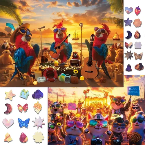 Miniatura 21 de Rompecabezas de 1000 piezas para adultos - Pack de 2 rompecabezas de tortuga marina y escena de playa, rompecabezas para adultos, tema relajante