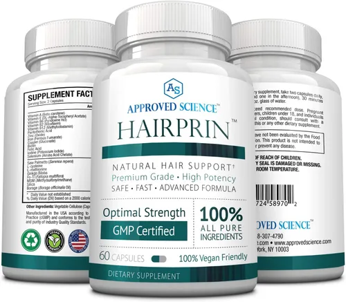 Miniatura 4 de Approved Science Hairprin - Promueve el crecimiento del cabello y ayuda a estimular la circulación del cuero cabelludo. 60 cápsulas veganas por