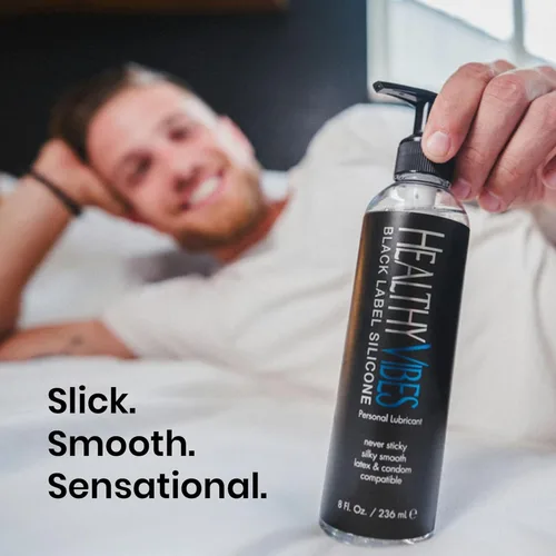 Miniatura 5 de Healthy Vibes Lubricante a base de silicona de 32 onzas para preservativos de látex y juguetes sexuales duros, lubricante de gel de larga duración