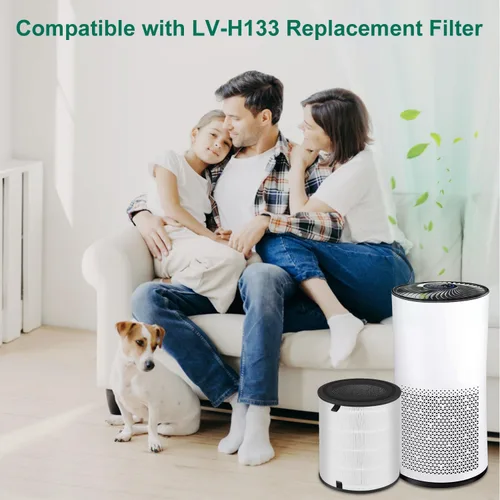 Miniatura 5 de Paquete de 1 filtro de repuesto LV-H133 compatible con LEVOIT LV-H133, NXBHG 3 en 1 y filtro de carbón activado, número de pieza LV-H133-RF