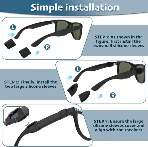 Miniatura 7 de HiBloks - Funda de silicona impermeable para Ray-Ban Meta Wayfarer/Skyler/Headliner/Oakley Meta HSTN, funda a prueba de sudor para accesorios Ray