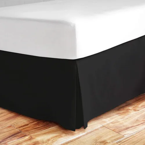 Miniatura 18 de Falda de cama con esquinas divididas de 18 pulgadas, tamaño Queen, 100% algodón natural, resistente a las arrugas y a la decoloración, tamaño Queen