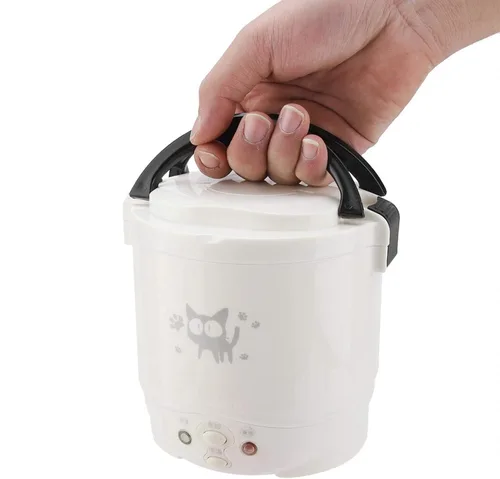 Miniatura 3 de Omabeta Arrocera portátil para viajes Mini 12V 100W 1L olla de arroz multifuncional portátil eléctrica vaporizador de alimentos para automóviles se
