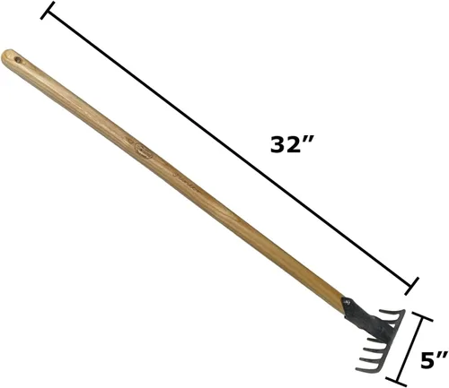 Miniatura 2 de Dewit Junior Garden Rake - Rastrillo ligero de mango largo para niños y personas mayores, reliquia de por vida