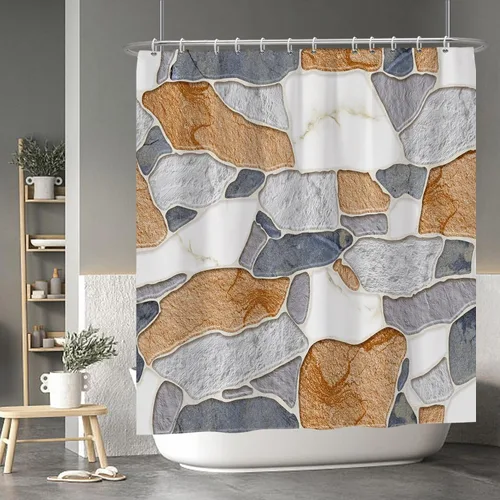 Miniatura 134 de Baocicoo - Cortina de ducha de abeja de miel, diseño de abeja de caricaturas, pista voladora, rústica, floral, para baño, decoración de bañera