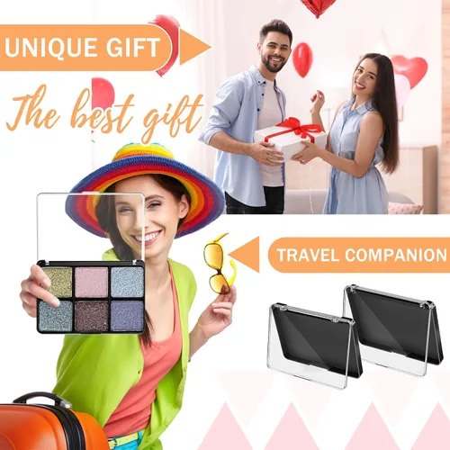 Miniatura 6 de Ziliny Paleta de maquillaje magnética vacía con parte superior transparente, bandeja de maquillaje de viaje, caja de almacenamiento dispensadora