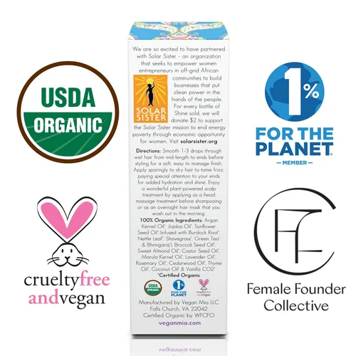 Miniatura 2 de Vegan Mia Aceite de romero orgánico USDA para el crecimiento del cabello con aceite de ricino y más, tratamiento de aceite para el cuero cabelludo