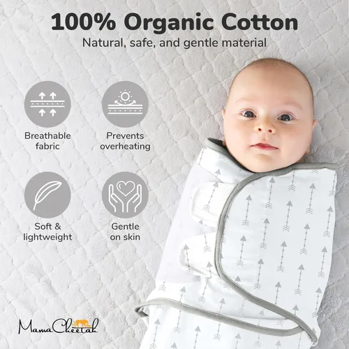 Miniatura 7 de Mama Cheetah Saco de envolver para bebés prematuros, saco de dormir orgánico para bebés prematuros, manta para envolver prematuros, envolturas
