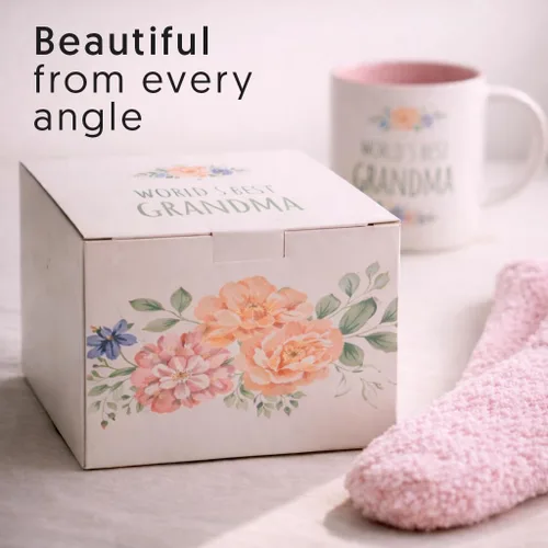 Miniatura 7 de Triple Gifffted Ideas de Regalo para la Mejor Abuela de Todos los Tiempos para Abuela de Nietos, Taza de Café y Calcetines de Nieto y Nieta
