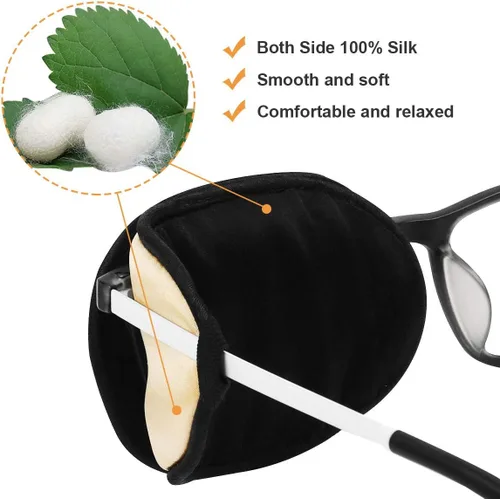 Miniatura 3 de eZAKKA Parches oculares para adultos ojo derecho izquierdo, parche ocular para gafas, parche médico suave para ojo perezoso, ambliopía, estrabismo