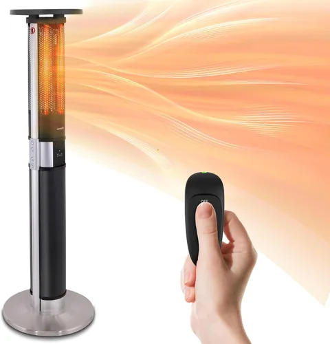 Miniatura 7 de SereneLife Calentador infrarrojo para patio, eléctrico de 1500 W con control remoto, aprobado IP24, marco de aleación de aluminio anodizado