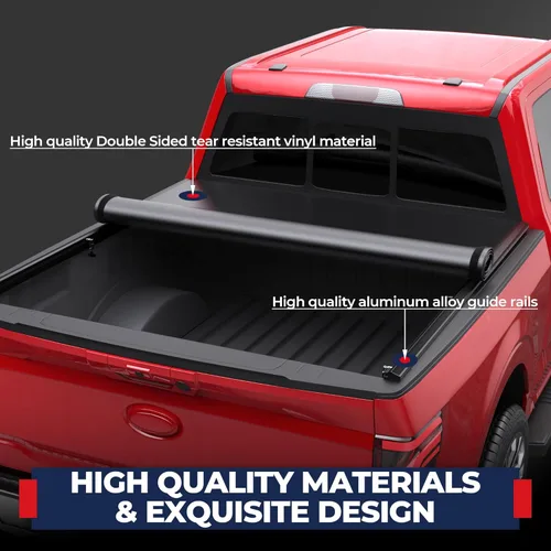 Miniatura 5 de MOSTPLUS - Cubierta de vinilo suave enrollable para caja corta para camioneta Ford F-150 2009-2020 en la parte superior (caja de 5.5 pies)
