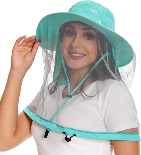 Miniatura 15 de BASSDASH Sombrero de mosquito UPF 50+ con red oculta para la cabeza y solapa para el cuello, para hombres y mujeres, pesca al aire libre