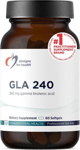 Designs for Health GLA Softgels - Pastillas de aceite de borraja, 240 mg de ácido gamma linolénico de semillas de borraja, suplemento sin OMG, puede