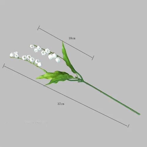Miniatura 2 de Qivine 6 flores artificiales de lirio de los valles, orquídea blanca y blanca, planta de lirio del valle, ramo de boda, flores de látex, flora