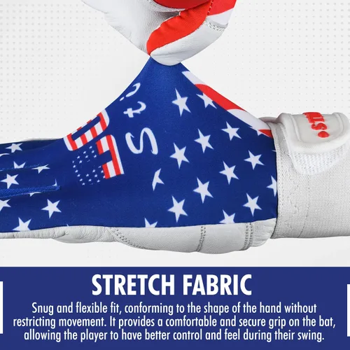 Miniatura 5 de Guantes de bateo con la bandera estadounidense, guantes de sóftbol para hombre, bandera de Estados Unidos, guantes de bateo de béisbol para hombres