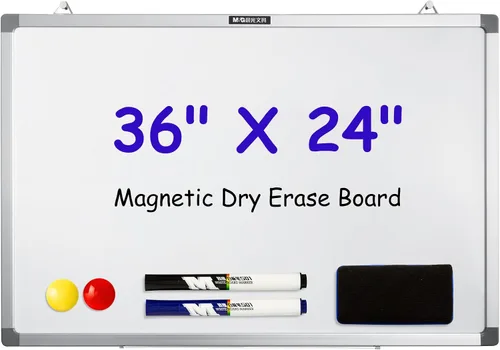 Miniatura 8 de M&G Pizarra blanca magnética de borrado en seco para pared, pizarra blanca pequeña de 18 x 12 pulgadas con 2 marcadores y 2 imanes y 1 borrador