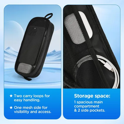 Miniatura 3 de Funda organizadora de artículos electrónicos, bolsa de malla con cremallera, accesorios de almacenamiento para mouse, cable, cables, unidad flash