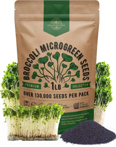 Miniatura 8 de Organo Republic Semillas de germinación de rúcula y microgreens – 55,000 semillas de reliquia sin OMG, brotes en bolsa resellable de 4 onzas