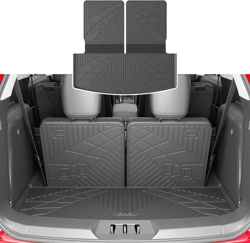 Miniatura 17 de xipoqix Alfombrilla de maletero con respaldo Compatible con forros de carga Jeep Cherokee 2019-2023 de TPE, protector de asiento trasero de repuesto