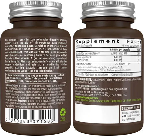 Miniatura 6 de Vitamina D3 diaria + cultivos vivos+ paquete de probióticos Lab4, 365 tabletas de vitamina D3 de 2000iu + 25 mil millones de UFC Lactobacillus