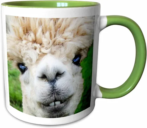 Miniatura 7 de 3dRose Alpaca. Lama. South America. White. 11oz Two-Tone Black Mug