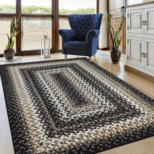 Miniatura 21 de ROYHOME Tapete pequeño para puerta de 2 x 3 pies, alfombra de área lavable, alfombras de área con estampado trenzado bohemio, alfombra de área