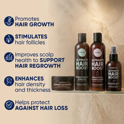 Miniatura 3 de Moérie Champú para el crecimiento del cabello, acondicionador, spray y máscara para hombres y mujeres, solución de pérdida de cabello con biotina