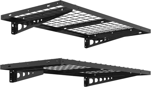 FLEXIMOUNTS Paquete de 2 estantes de pared para bicicleta de 2 x 4 pies, 24 x 48 pulgadas, capacidad de peso total de 660 libras, color negro, serie