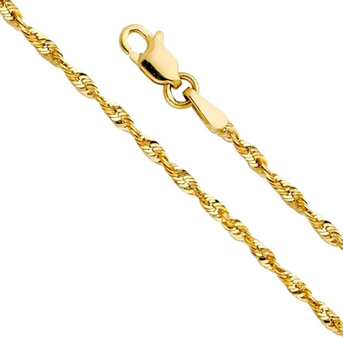 Miniatura 3 de Wellingsale Cadenas de cuerda de oro macizo de 14 quilates (opciones de selección)