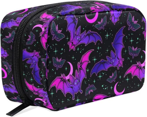 Miniatura 7 de MNSRUU Pequeña bolsa de cosméticos para niñas y mujeres, de viaje, con estampado de leopardo colorido, organizador de artículos de tocador