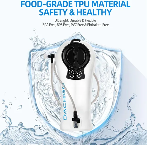 Miniatura 3 de Vejiga de hidratación, bolsa de agua de 1.5L 2L 3L para mochila de senderismo, depósito de agua de hidratación sin BPA y sin sabor, camping